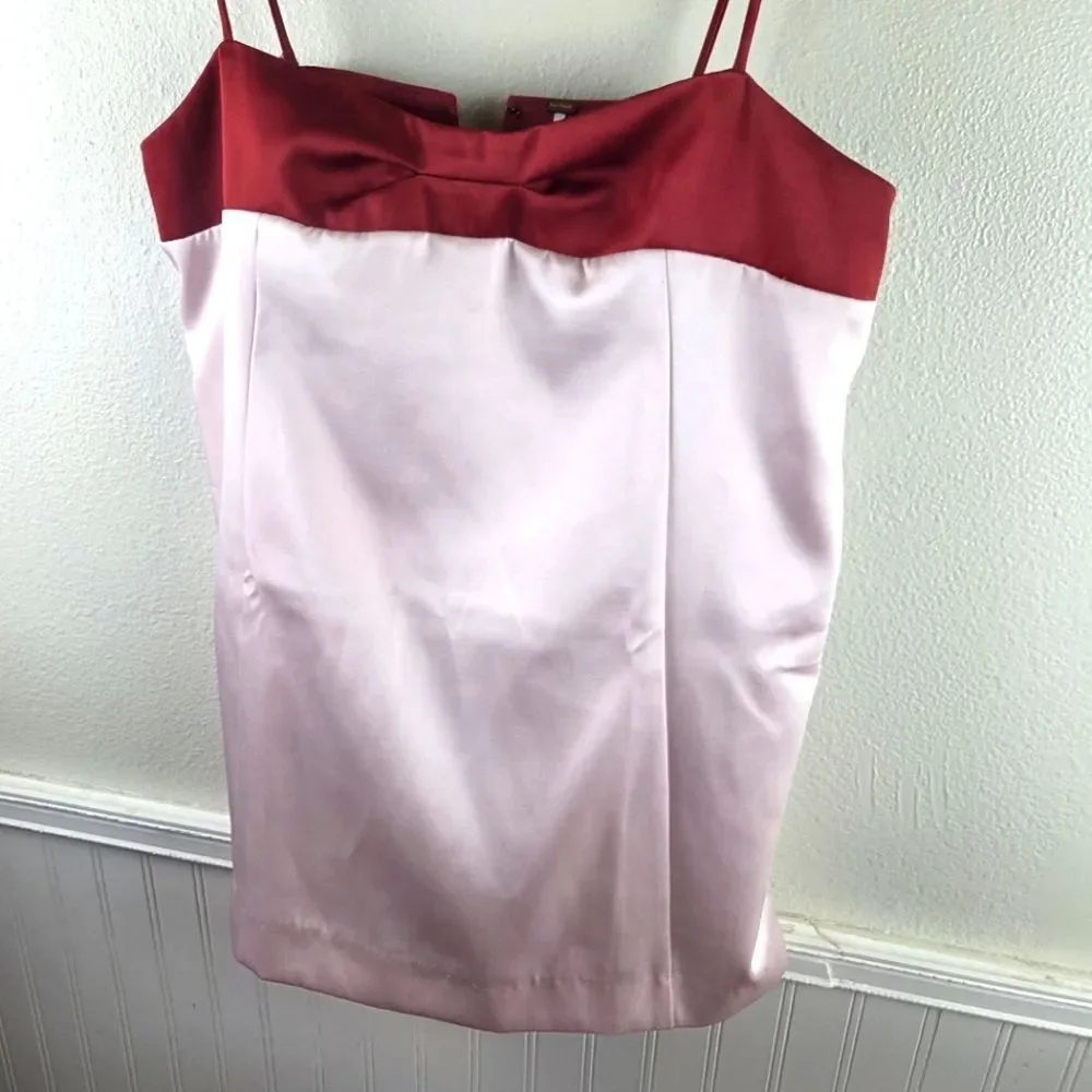 Women's Free People Nwot Pink and Red Spaghetti Strap Tunic Tank Top Size Med